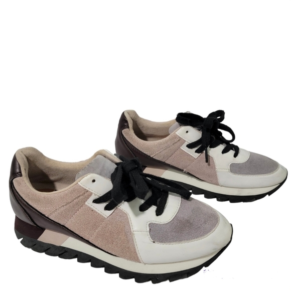 Zara Shoes - ZARA TRAFALUC Women's Oatmeal/Brown Athleisure Suede Platform Sneaker Size 38